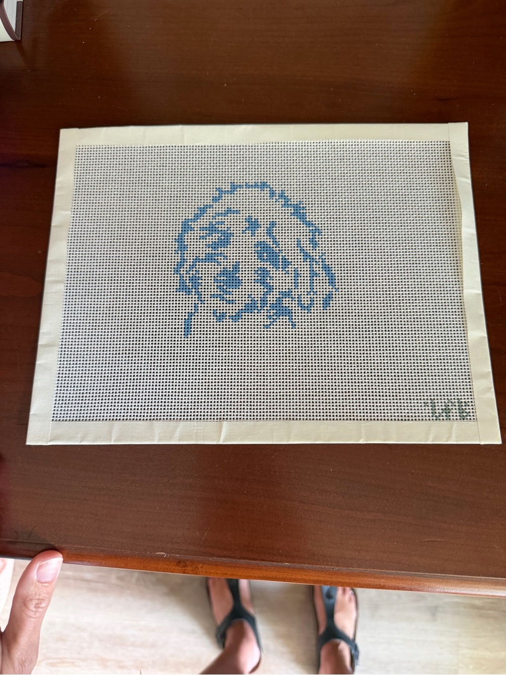 Blue Dog Portrait Needlepoint Canvas - Unbranded